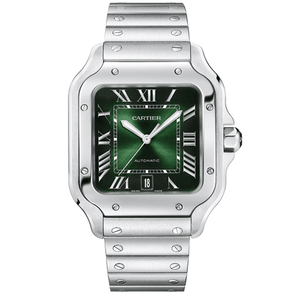 CARTIER Santos De Large Model Automatic Green Dial Men's Watch