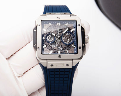 ウブロ HUBLOT スクエア・バンウニコ チタニウム ブルーセラミック821.NL.5170.RX