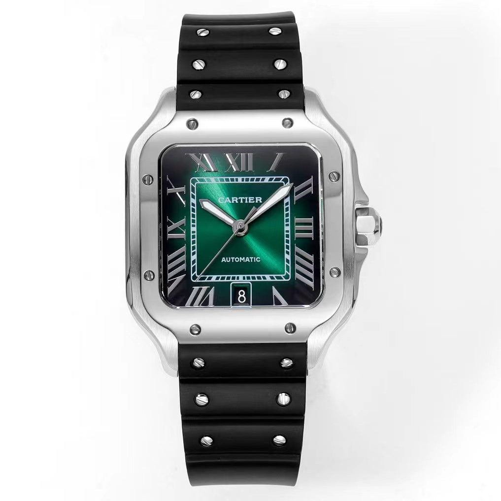 CARTIER Santos De Large Model Automatic Green Dial Men's Watch