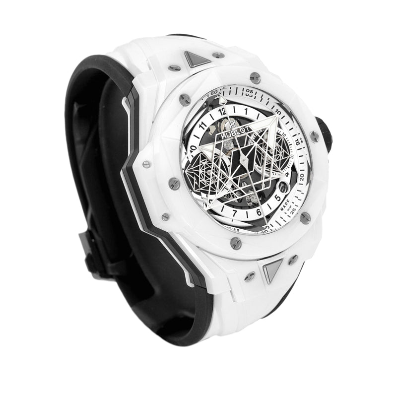 ウブロ ビッグバン ウニコ サンブルーII ホワイトセラミック418.HX.2001.RX.MXM21【世界限定200本】 - 浦山時計店