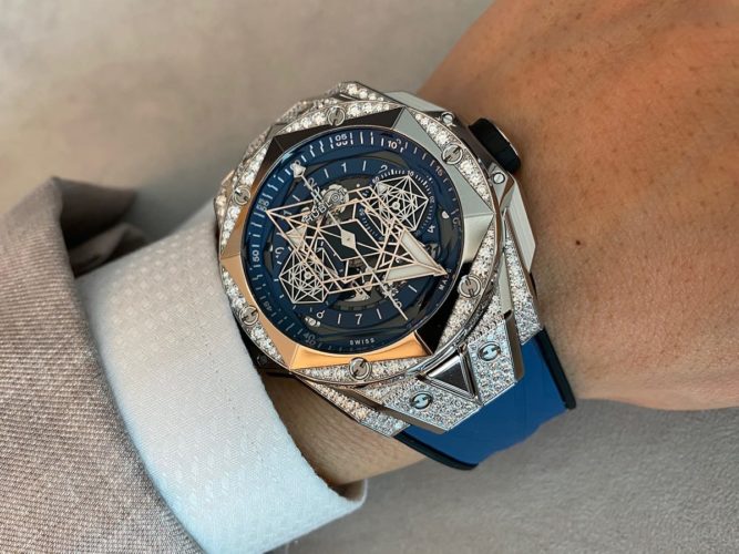 ウブロ ビッグバン ウニコ サンブルーIIチタニウムブルーパヴェ 418.NX.5107.RX.1604.MXM20 - 浦山時計店