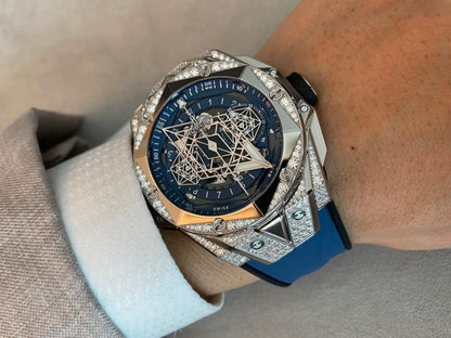 ウブロ ビッグバン ウニコ サンブルーIIチタニウムブルーパヴェ 418.NX.5107.RX.1604.MXM20 - 浦山時計店