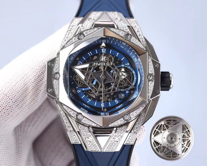 ウブロ ビッグバン ウニコ サンブルーIIチタニウムブルーパヴェ 418.NX.5107.RX.1604.MXM20 - 浦山時計店