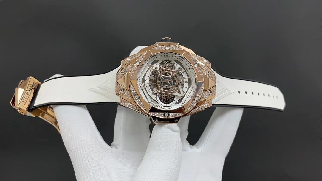 ウブロ ビッグバン ウニコ サンブルーII キングゴールド ホワイト パヴェ 418.OX.2001.RX.1604.MXM20 - 浦山時計店