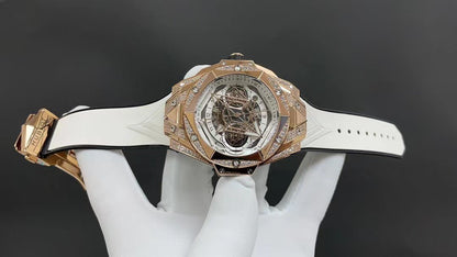 ウブロ ビッグバン ウニコ サンブルーII キングゴールド ホワイト パヴェ 418.OX.2001.RX.1604.MXM20 - 浦山時計店