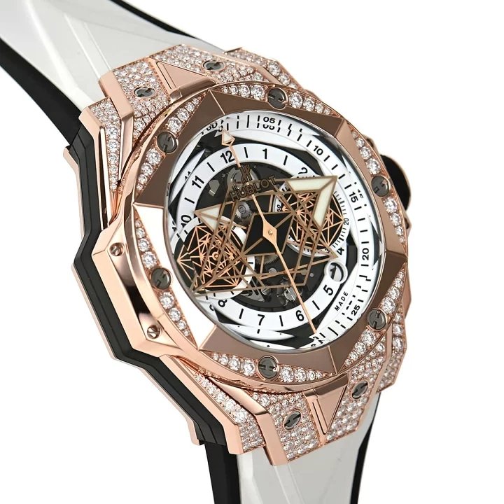 ウブロ ビッグバン ウニコ サンブルーII キングゴールド ホワイト パヴェ 418.OX.2001.RX.1604.MXM20 - 浦山時計店